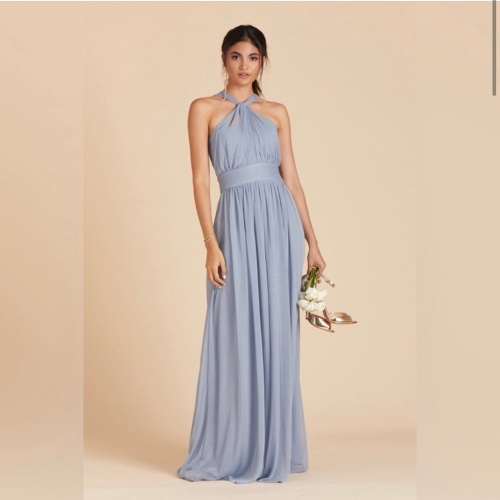 Birdy Grey Light Blue Halter Wedding Dress